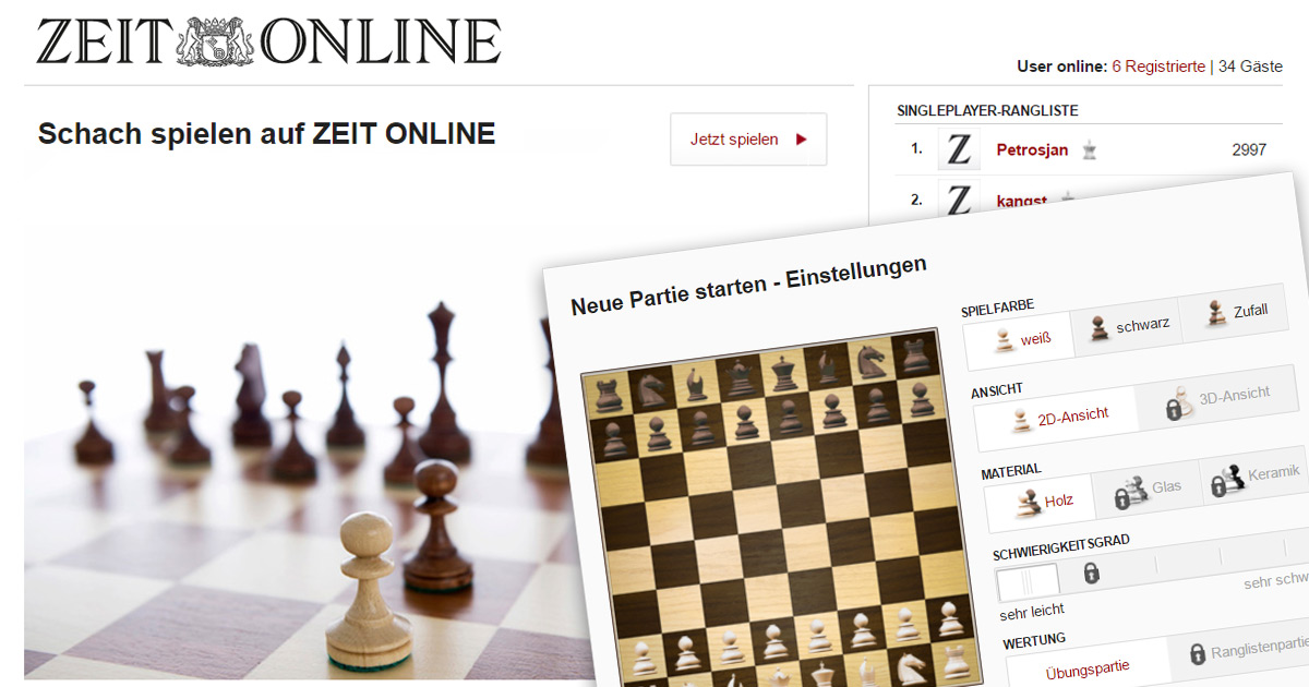 Schachrätsel spielen auf ZEIT ONLINE